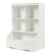 3-Tier Children's Multi-Functional Bookcase Toy Storage Bin Floor Cabinet-White - 26.5" x 9" x 35" (L x W x H)