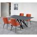 Armen Living Maine Contemporary Grey Glass 5 Piece Metal Dining Set