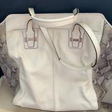 Coach Bags | Coach Leather Shoulder Bag White With Snakeskin | Color: Gray/White | Size: Os