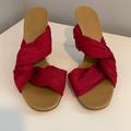 Gucci Shoes | Gucci Open Toe Heels | Color: Red/Tan | Size: 9