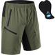 Men's Mountain Bike Shorts 3D Padded Lightweight Bicycle Cycling MTB Bike Shorts-Baggy & Comfy(Green M)