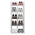 Yosoo Health Gear 5 Tier Carved Shoe Rack, Shoe Storage Stand White Shoe Rack Home Carved Shoe Cabinet Storage Organiser White Shoe Shelves Organizer for Living Room Bedroom Kitchen