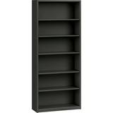 "HON Brigade 6-Shelf Bookcase, 34-1/2""W - 34.5"" x 12.6"" x 81.1"" - 6 x Shelf(ves) - 82 lb Load Capacity - Rust Resistant, Heavy Duty - Charcoal - Baked Enamel - Steel - Recycled - HONS82ABCS"