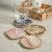 Zodax Viken 4-Piece Agate Marble Glass Coaster Set Glass/Crystal in Blue | 0.3 H x 4 W x 4 D in | Wayfair CH-5957