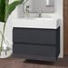 Wade Logan® Babajide 30" Wall-Mounted Single Bathroom Vanity Set Wood/Plastic in Gray | 28.5 H x 29.5 W x 19.75 D in | Wayfair