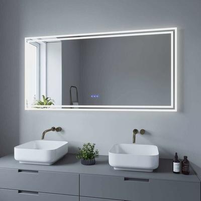 Aquabatos - 140 x 70 cm led Badspiegel mit Beleuchtung Badezimmerspiegel Beleuchtet Wandspiegel
