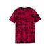 Men's Big & Tall Lightweight Longer-Length Crewneck T-Shirt by KingSize in Red Marble (Size 3XL)