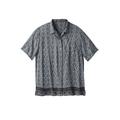 Men's Big & Tall KS Island Printed Rayon Short-Sleeve Shirt by KS Island in Grey Paisley (Size 2XL)
