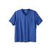 Men's Big & Tall Shrink-Less™ Lightweight V-Neck Pocket T-Shirt by KingSize in Heather Navy (Size 7XL)