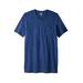 Men's Big & Tall Shrink-Less™ Lightweight Longer-Length V-neck T-shirt by KingSize in Heather Navy (Size 8XL)