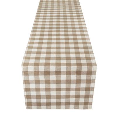Buffalo Check Table Runner - 13-in x 90-in by Achim Home Décor in Taupe