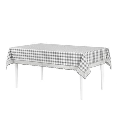 Buffalo Check Tablecloth - 60-in x 120-in by Achim Home Décor in Grey