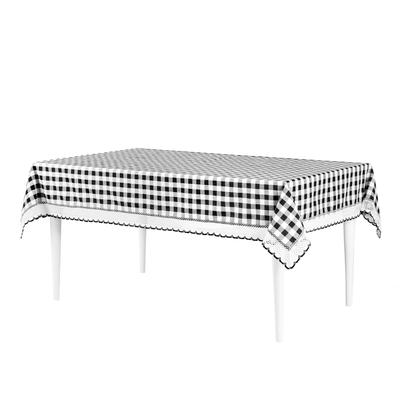 Buffalo Check Tablecloth - 60-in x 120-in by Achim Home Décor in Black White