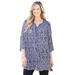 Plus Size Women's UPTOWN TUNIC BLOUSE by Catherines in Black White Print (Size 5X)