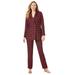 Plus Size Women's Double-Breasted Pantsuit by Jessica London in Rich Burgundy Classic Grid (Size 28 W) Set