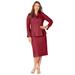 Plus Size Women's Two-Piece Skirt Suit with Shawl-Collar Jacket by Roaman's in Rich Burgundy (Size 32 W)