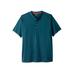Men's Big & Tall Boulder Creek® Heavyweight Short-Sleeve Henley Shirt by Boulder Creek in Midnight Teal (Size XL)