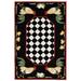 "Liora Manne Frontporch Rooster Indoor/Outdoor Rug Black 42""x66"" - Trans Ocean FTP46240848"