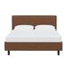 Latitude Run® Cabra Low Profile Platform Bed Upholstered/Faux leather in Brown | 43 H x 74 W x 87 D in | Wayfair 94A2BEFE2CB441F58DDF5FEBCA100C84