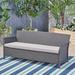 Red Barrel Studio® Neufer 67.75" Wide Outdoor Wicker Patio Sofa w/ Cushion Wicker/Rattan in Gray | 31.25 H x 73.25 W x 21.25 D in | Wayfair