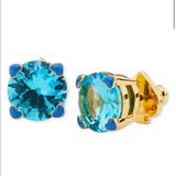 Kate Spade Jewelry | Kate Spade 4-Heart Prong Blue Crystal Stud Earring | Color: Blue/Gold | Size: Os