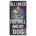 Kansas Holzschild "All I Need is Football and My Dog", 15,2 x 30,5 cm