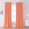 DUALIFE 120 Inch Extra Long Coral Blackout Curtains Solid Grommet Thermal Insulated Room Darkening Winow Treatment Large Window Drapes 60 by 120 Inch Long 2 Panels Burnt Coral