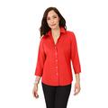 Foxcroft Women's Mary Non Iron Stretch Blouse Button Down Shirt, Simply Red, 12