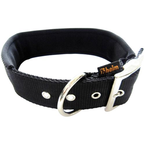 HEIM Hunde-Halsband, Nylon, mit Neopren-Futter, Länge: 40 cm schwarz Hunde-Halsband Hundehalsbänder Hund Tierbedarf