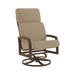 Tropitone Muirlands High Back Swivel Outdoor Rocking Chair w/ Cushions in Brown | 41 H x 27 W x 32.5 D in | Wayfair 612070_GRE_Dupione Sand