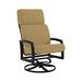 Tropitone Muirlands High Back Swivel Outdoor Rocking Chair w/ Cushions in Black/Brown | 41 H x 27 W x 32.5 D in | Wayfair 612070_OBS_Jute Weave