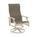 Tropitone Marconi Sling High Back Swivel Patio Chair Metal in Red/Gray/Brown | 43.5 H x 25.5 W x 27.5 D in | Wayfair 452070_SNR_Gaviota