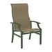 Tropitone Marconi Patio Dining Armchair Sling in Green | 43.5 H x 25.5 W x 27.5 D in | Wayfair 452001_WLD_Gold Coast
