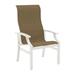 Tropitone Marconi Patio Dining Armchair Sling in White | 43.5 H x 25.5 W x 27.5 D in | Wayfair 452001_SHL_Breezeway