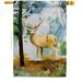 Breeze Decor Forest Deer 2-Sided Polyester Garden Flag Metal in Gray/Brown | 40 H x 28 W in | Wayfair BD-WL-H-110277-IP-BO-D-US21-BD