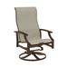 Tropitone Marconi Sling High Back Swivel Patio Chair Metal in Gray/Brown | 43.5 H x 25.5 W x 27.5 D in | Wayfair 452070_GRE_Sparkling Water