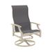 Tropitone Marconi Sling High Back Swivel Patio Chair Metal in Red/Gray/Brown | 43.5 H x 25.5 W x 27.5 D in | Wayfair 452070_SNR_Rincon
