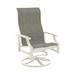 Tropitone Marconi Sling High Back Swivel Patio Chair Metal in Gray/White | 43.5 H x 25.5 W x 27.5 D in | Wayfair 452070_PMT_Cobble Stone