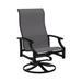 Tropitone Marconi Sling High Back Swivel Patio Chair Metal in Gray/Black/Brown | 43.5 H x 25.5 W x 27.5 D in | Wayfair 452070_OBS_Rincon