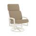 Tropitone Muirlands High Back Swivel Outdoor Rocking Chair w/ Cushions in Gray/White/Brown | 41 H x 27 W x 32.5 D in | Wayfair