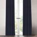 The Twillery Co.® Mullen Solid Room Darkening Rod Pocket Single Curtain Panel Polyester/Linen in Black | 84 H x 50 W in | Wayfair