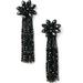 Kate Spade Jewelry | Kate Spade Flourish Beaded Flower Tassel Earrings | Color: Black | Size: Os