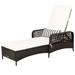 Costway PE Rattan Chaise Lounge Chair Arm Chair Recliner Adjustable with Pillow