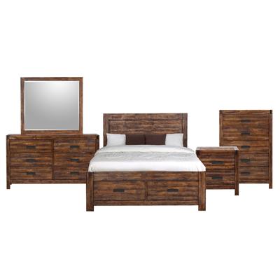 Picket House Furnishings Wren Full 5PC Platform Storage Bedroom Set In Chestnut