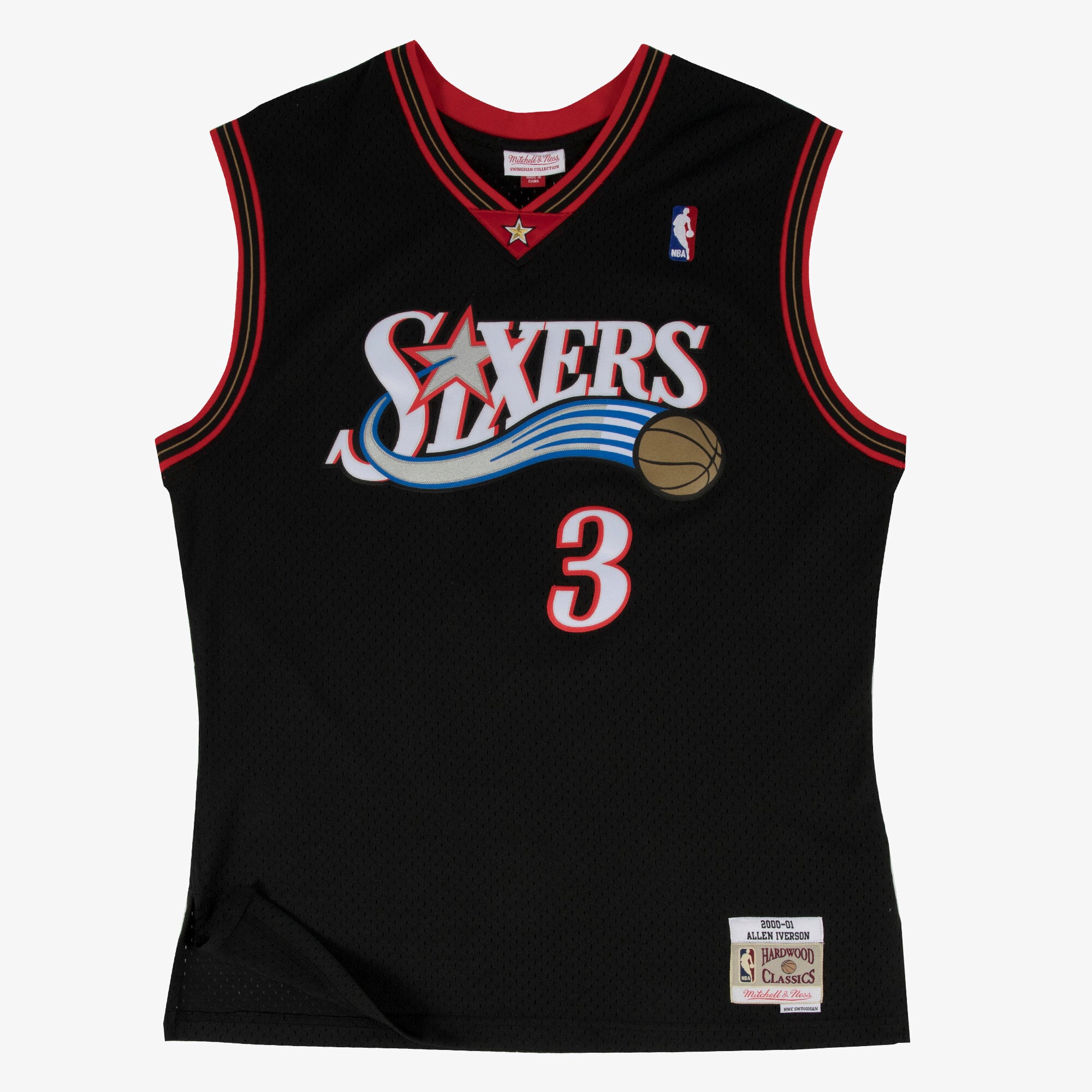 Maillot Swingman Extérieur Philadelphia 76ers 2000-01 Mitchell & Ness – Noir – Allen Iverson - Homme Taille: 2XL
