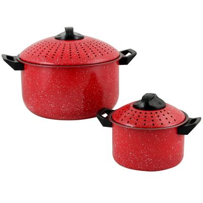 Gibson Home Casselman 4Pc Nonstick Pasta Pot Set in Red with Bakelite