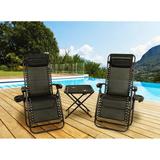 Sun-Ray 3-piece Zero Gravity Outdoor Chair and Table Set