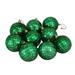 9ct Xmas Green Mirrored Glass Disco Christmas Ball Ornaments 2.5" (60mm)