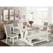 East West Furniture Dining Table Set- a Dining Table and Shitake Linen Fabric Parson Chairs, Off-White(Pieces Options)