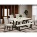 East West Furniture Dining Set- a Rectangle Dining Table and Doeskin Linen Fabric Chairs, Black(Pieces Options)